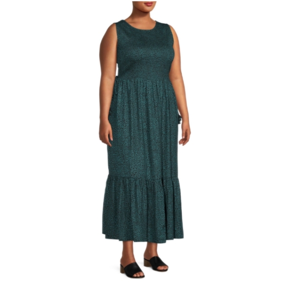 NWT Terra & Sky  Tank Dress Size 2X Teal w/Black Print - Picture 3 of 7